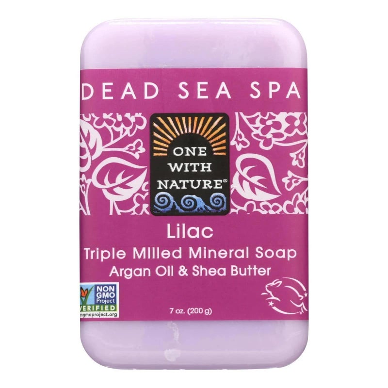 One With Nature Lilac Dead Sea Mineral Soap, 7 Ounce Bar - Image 1
