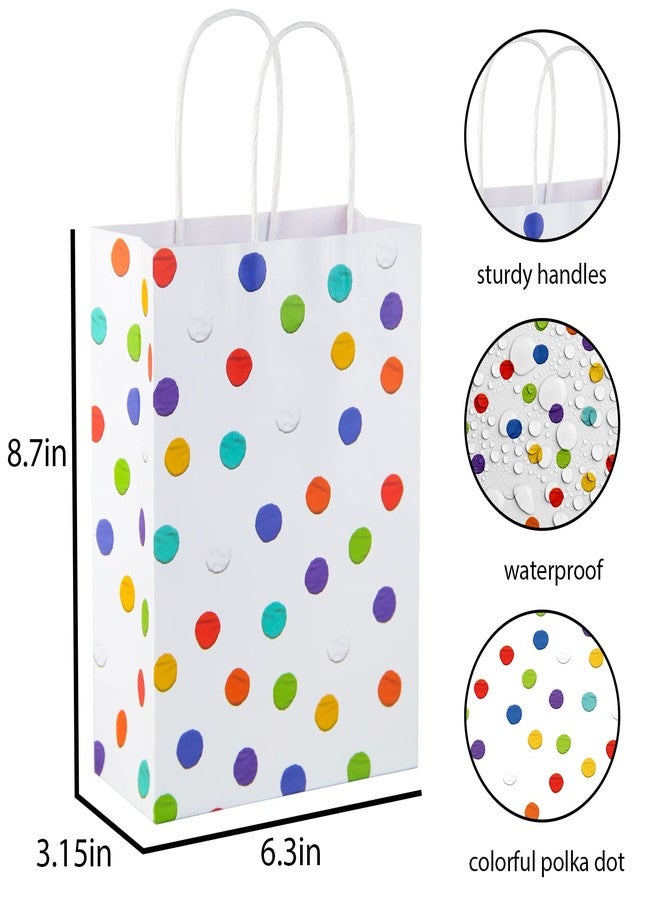 BLEWINDZ 32Pcs Rainbow Small Gift Bags Bulk with 32Pcs Tissue Paper - Colorful Polka Dots Goodie Bags with Handles for Party Favors, Kids Birthday, Baby Shower, Wedding, shoppings - Image 2