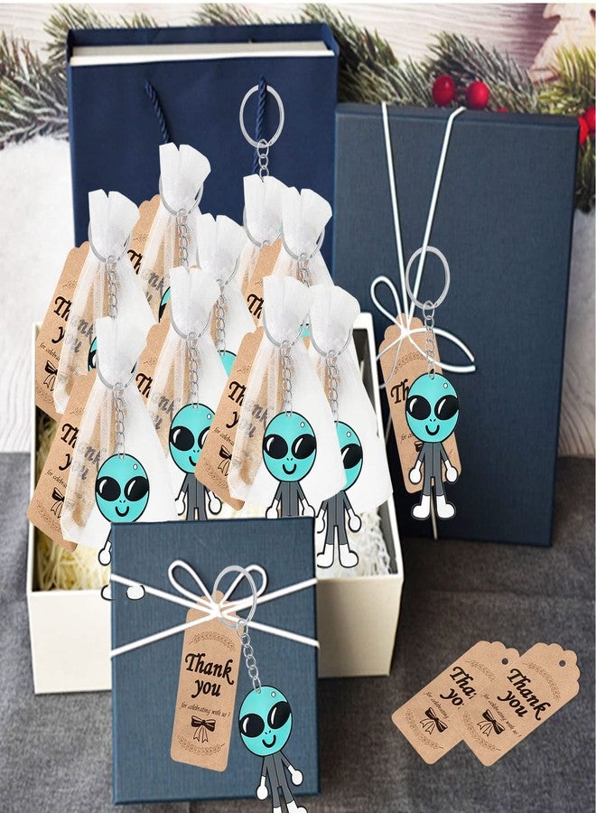 CiciBear 60 Pack Outer Space Party Decorations for Guests, 20 Alien Keychains, 20 Tags and 20 Gift Bags for Baby Shower, Kids Birthday Party Favor, School Carnival Rewards - Image 3
