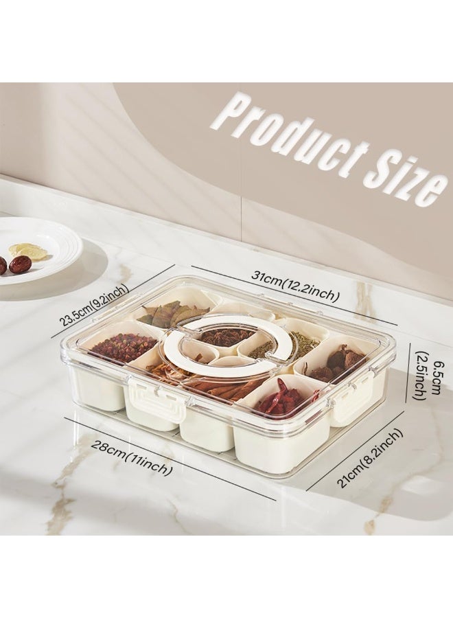 MostNow Snack Tray with Lid, Divided Serving Tray with Lid and Handle, Veggie Tray Fruit Tray, Snackle Box Charcuterie Container, Plastic Food Storage Organizer for Snack, Fruits, Veggie, Candy, Nut, Picnic - Image 5