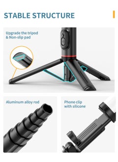 Milatech Selfie Tripod Stick with Light, Phone Holder Lightweight Tripod Stand, Remote Control Stable Stand Extendable Tripod Camera Phone Holder for Tiktok Vlog Youtuber Video Recording  - Image 4