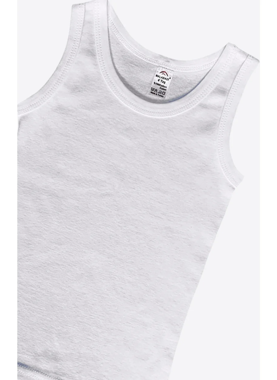 Malabadi Boy White 6 Pack 100% Cotton Rib Undershirt 90201-E