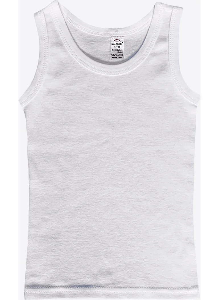 Malabadi Boy White 6 Pack 100% Cotton Rib Undershirt 90201-E