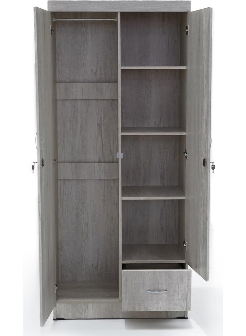 SULSHA Compact 2 Door Wooden Wardrobe Cabinet Cupboard Engineered Wood Perfect Modern Stylish Heavy Duty With Mirror - Image 3