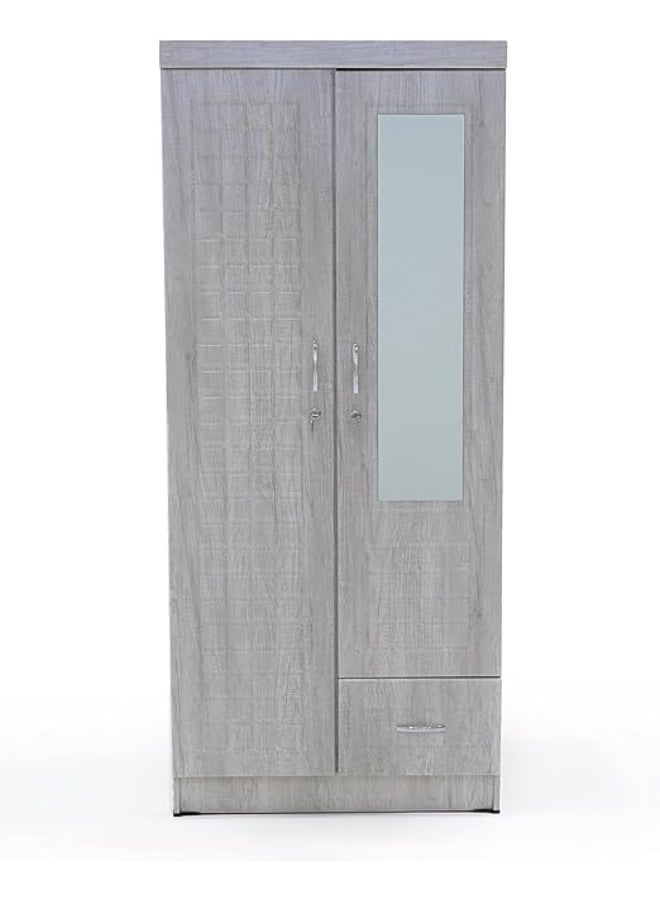 SULSHA Compact 2 Door Wooden Wardrobe Cabinet Cupboard Engineered Wood Perfect Modern Stylish Heavy Duty With Mirror - Image 2
