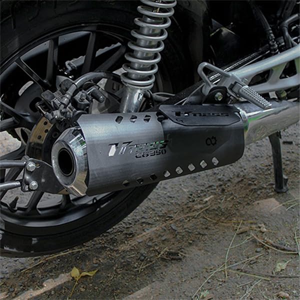 KONNEN Exhaust Guard | Heat Shield Cover | Exhaust Protector Compatible with Honda H'ness CB350 (Black) (Pack of 1) - Image 5
