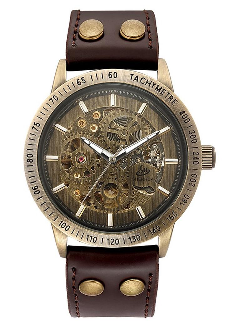 Shenhua Watches for Men Watch Leather Strap Luxury Luminous Water Resistant Automatic Mechanical Wristwatch - Image 1