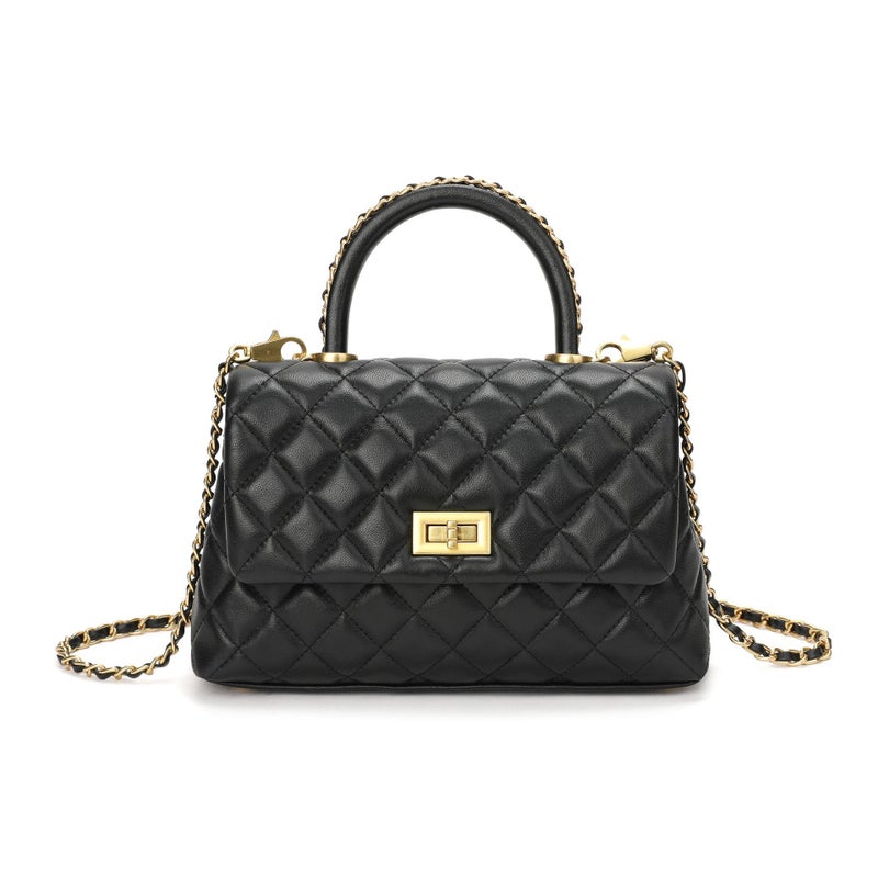 Style Bag Full Goatskin Large Capacity Single Shoulder Crossbody Women'S Bag With Diamond Chain Handbag Inside And Outside - Image 2