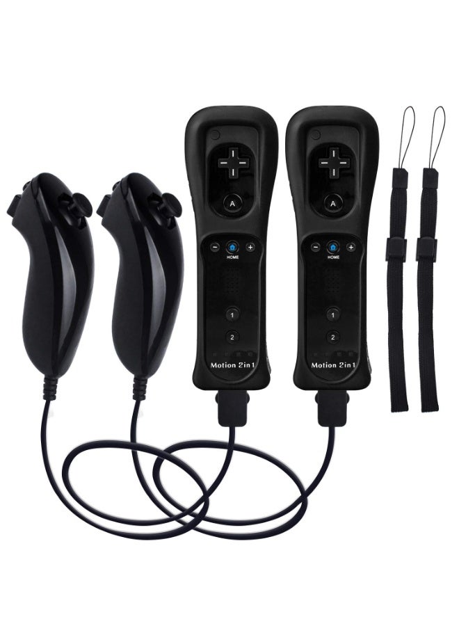 وحدات تحكم Motion Plus Wii 2Packs مع Nunchucks ، وحدات تحكم Wii عن بعد متوافقة مع Wii و Wii U مع Motion Plus المدمج - Image 1