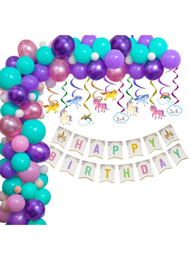 Party Propz - Party Propz Unicorn Theme Birthday Decorations Kit - 53Pcs For Happy Birthday Decoration | Birthday Theme Decoration For Girls | Unicorn Birthday Decorations | Unicorn Birthday Decorations For Girls - Image 1