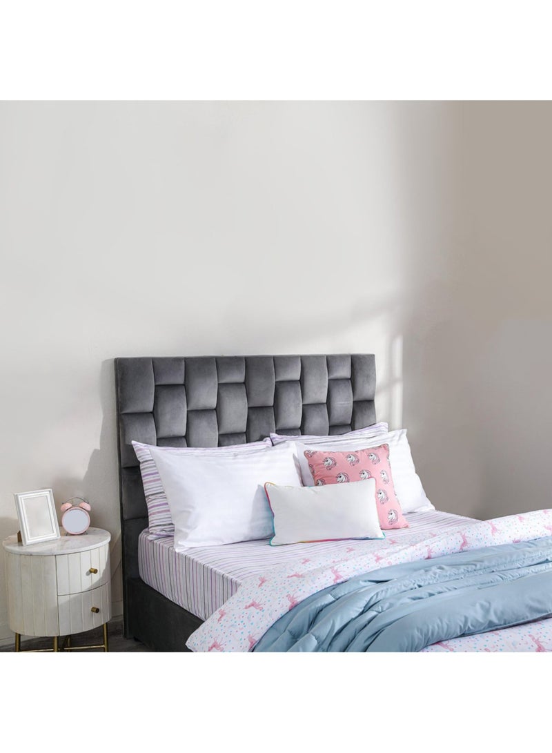 KARNAK Estorn Upholstered Velvet Bed Frame Bedroom Furniture Strong And Sturdy Modern Design Wooden Bed | Quiet & Comfortable Bed Queen Size 160x200cm Grey - Image 4