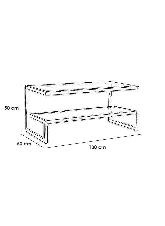 Metal and glass coffee table black - 100x50x50 cm - pzsku/ZA137253DE6108C164087Z/45/_/1730998349/c20ff8b1-bcd2-4dec-9c99-27b1ccc0a89d