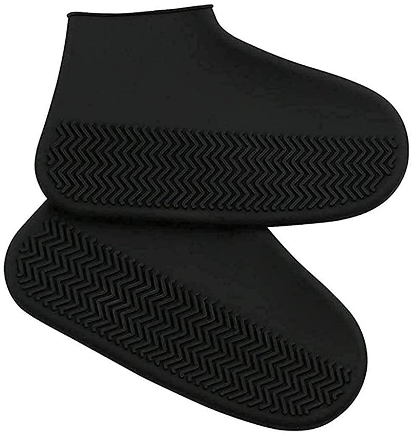 MINNESOTA Silicone Waterproof Rain Shoe Cover - Reusable Overshoes Boots Non-Slip Washable Water Resistant Protection Outdoor Cycling For Men and Women - Black (BK-SHOE-COVER-L) - Image 2