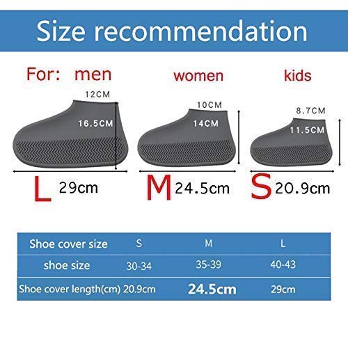MINNESOTA Silicone Waterproof Rain Shoe Cover - Reusable Overshoes Boots Non-Slip Washable Water Resistant Protection Outdoor Cycling For Men and Women - Black (BK-SHOE-COVER-L) - Image 5