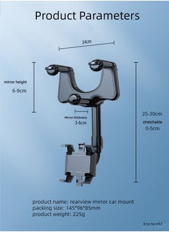 Joyeworld Multifunctional 360° Rearview Mirror Phone Mount for Car  - Image 3