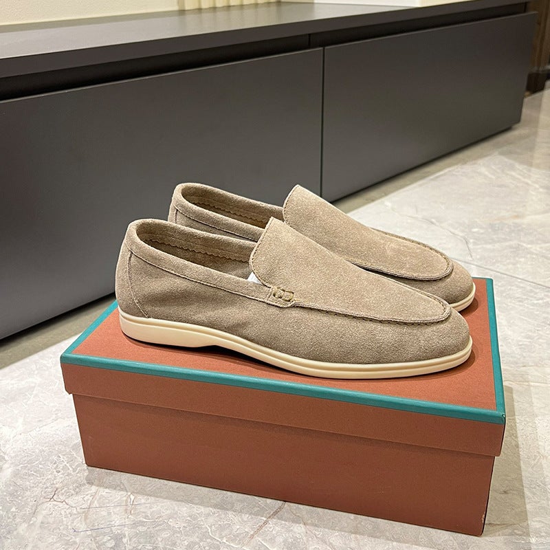 European Station Classic British Style Loafers Sheepskin Leather Tassel Slip-On Flats Couple Shoes - Image 3