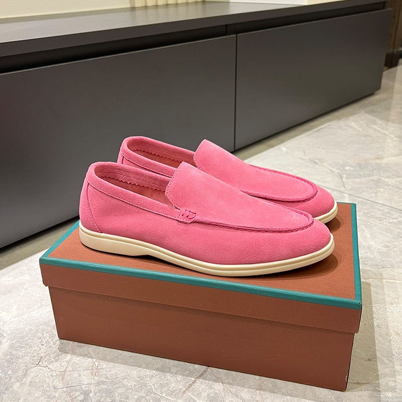 European Station Classic British Style Loafers Sheepskin Leather Tassel Slip-On Flats Couple Shoes - Image 5