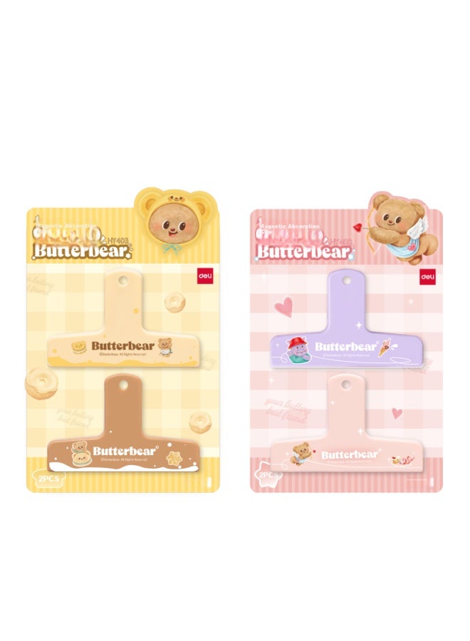 Deli Magnetic Butter Bear Planner Clip, Student Ticket Holder, File Folder Planner Clip, Storage Refrigerator Magnet, Office Supplies, Hy403 - Image 2