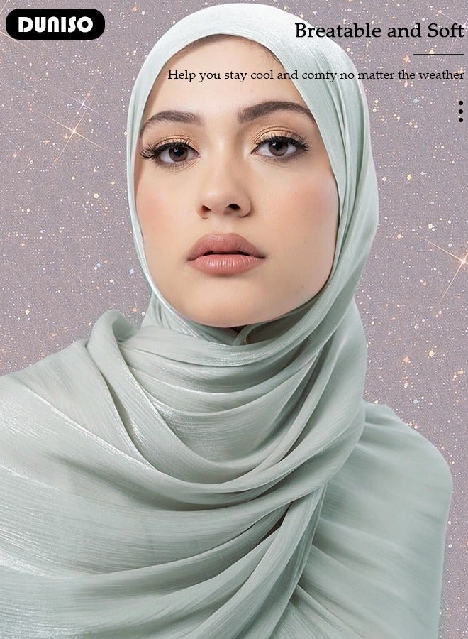 DUNISO Women's Hijab Excellent Material Solid Color Headscarf and Shawl, Soft Warm Scarf Wrapped Around Hair in Autumn and Winter, 180*70 cm Versatile and Artistic Scarf - Image 3