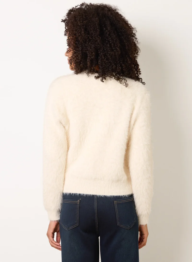 بلو فانيلا Soft Round Neck Cardigan