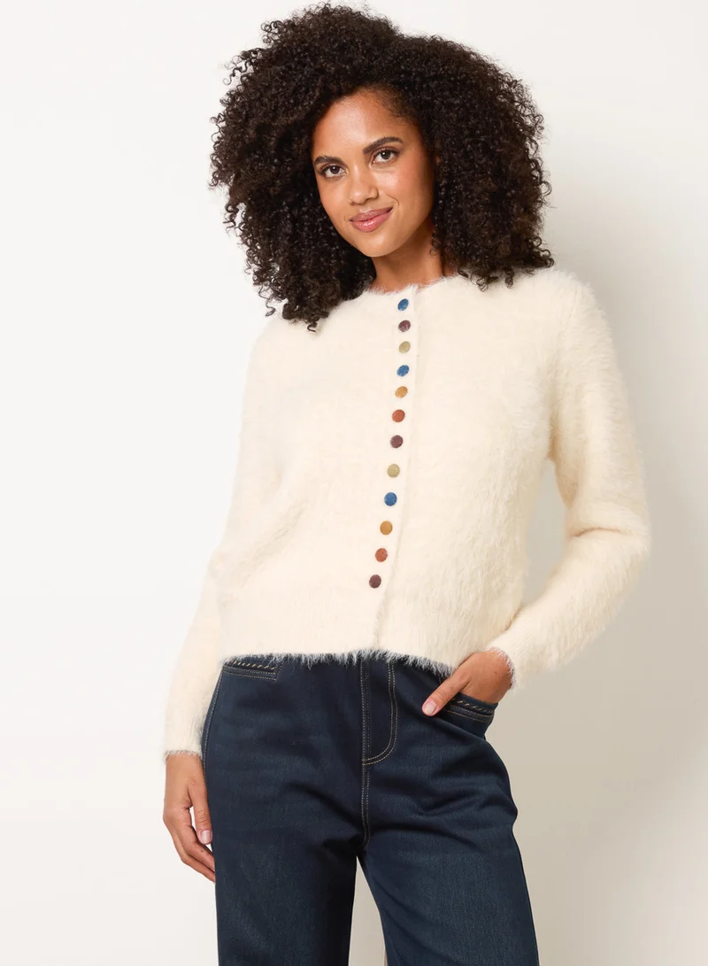 بلو فانيلا Soft Round Neck Cardigan