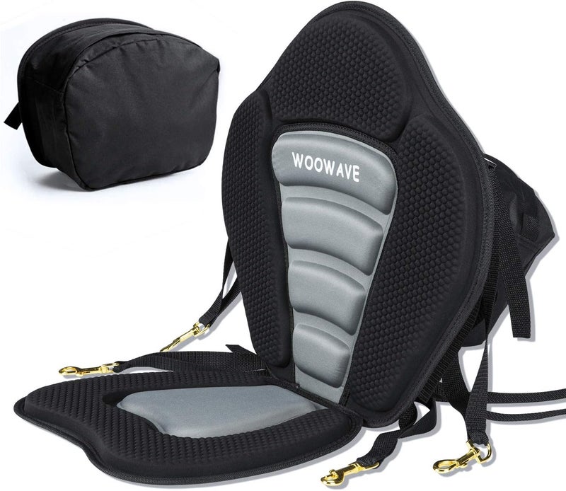 WOOWAVE Kayak Seat Padded Deluxe Paddleboard Seat Adjustable Boat Seat Cushioned Fishing Seat High Back Comfortable Backrest Support for Universal Sit - Image 1