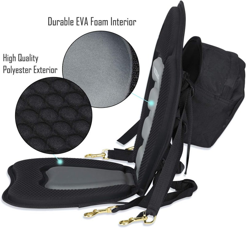 WOOWAVE Kayak Seat Padded Deluxe Paddleboard Seat Adjustable Boat Seat Cushioned Fishing Seat High Back Comfortable Backrest Support for Universal Sit - Image 4