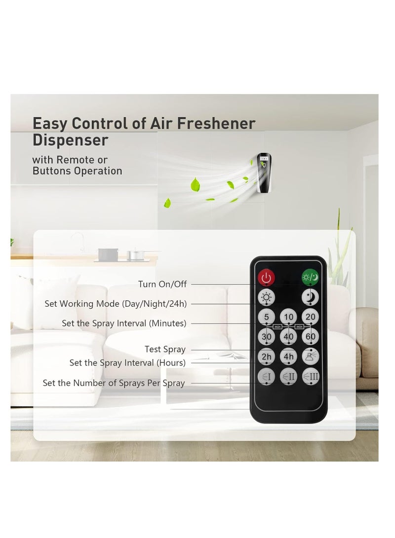 SYOSI Automatic Air Freshener Dispenser with Remote, Programmable Fragrance Dispenser, Automatic Aromatherapy Machine, Timed Fragrance Diffuser,  for Home Bathroom Hotel Toilet Office - Image 4