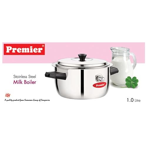 Premier Premier Stainless Steel Milk Boiler 1 Liter Durable Stainless Steel Construction for Even Heat Distribution HeatResistant Handle SpillProof Lid and Sleek Design  - Image 2