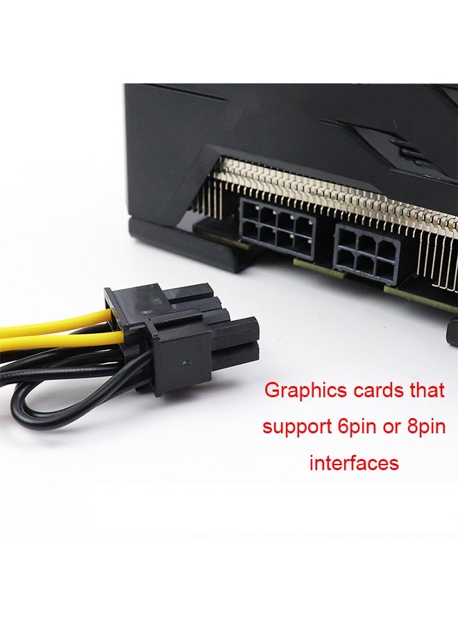 15-Pin SATA Male to 8 Pin (6+2 Pin) PCI-Express Female Video Card Power Adapter Cable (20CM/8inch, 2Pcs)  - Image 5