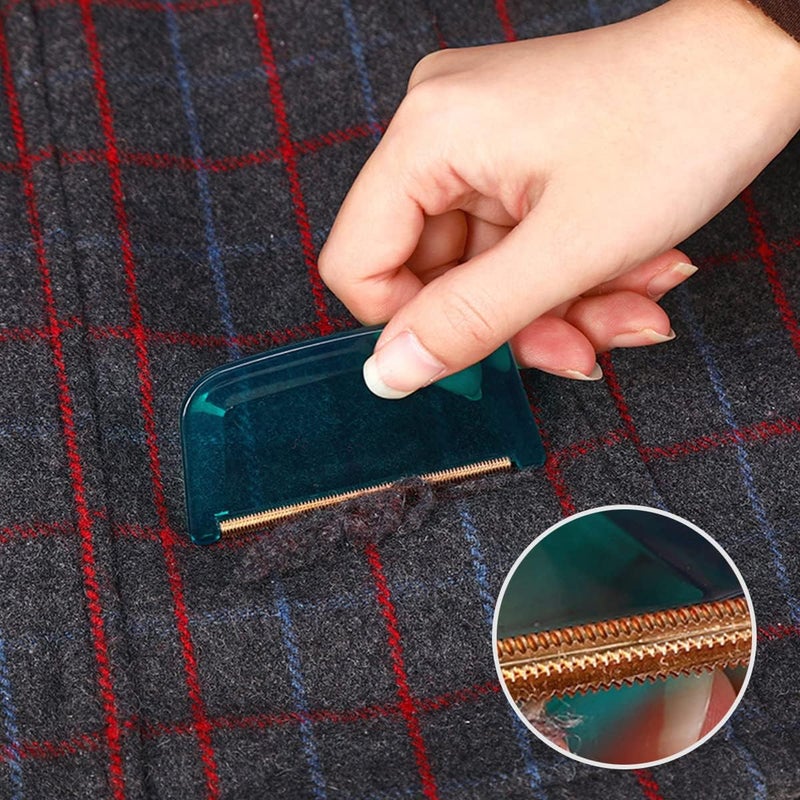 ECVV Manual Fabric Shaver Portable Hairball Lint Remover Clothes Fuzz Shaver Cashmere Hair Remover for Woolen Coat Carpets Couch Rug Furniture (Green) - Image 4