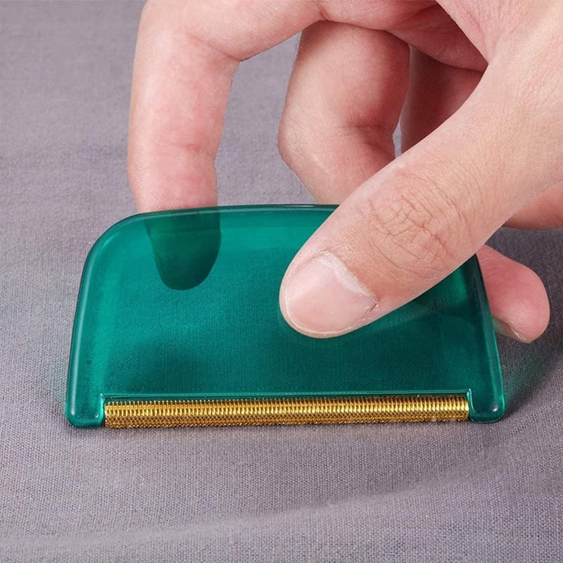 ECVV Manual Fabric Shaver Portable Hairball Lint Remover Clothes Fuzz Shaver Cashmere Hair Remover for Woolen Coat Carpets Couch Rug Furniture (Green) - Image 3