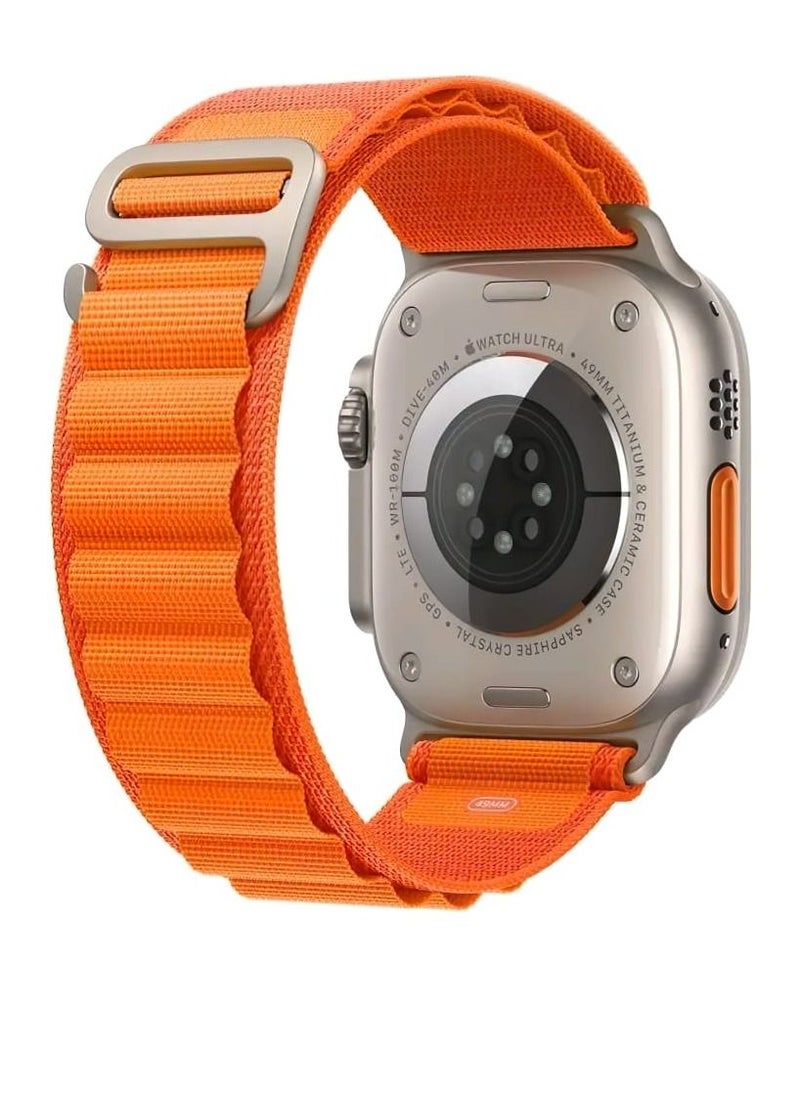 T-Rex - Replacement Apple Watch Ultra Alpine Loop Band Strap Compatible with 49MM/45MM/44MM/42MM for All Series -Orange - Image 1