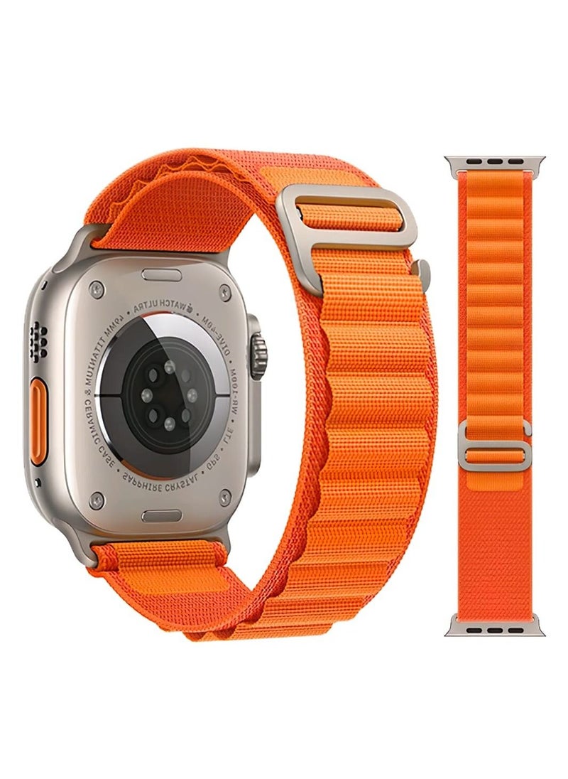 T-Rex - Replacement Apple Watch Ultra Alpine Loop Band Strap Compatible with 49MM/45MM/44MM/42MM for All Series -Orange - Image 1