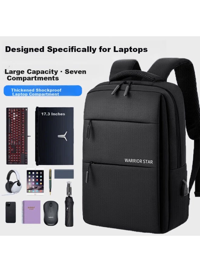 Pull Back Huili Laptop Bag Business Backpack Large Capacity Commute Travel Backpack Lightweight 17.3-inch Notebook Luggage Backpack - Image 1