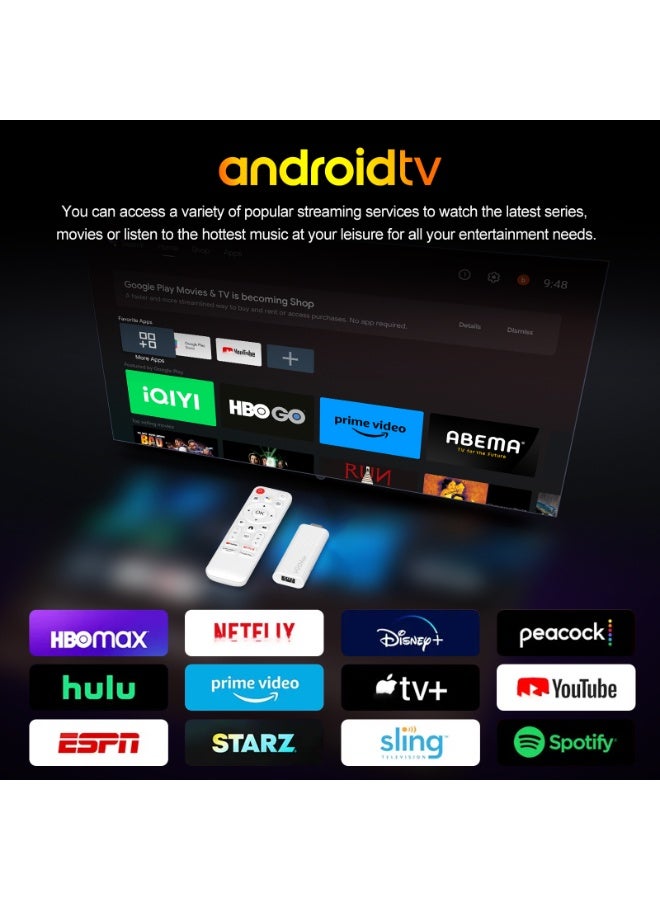 Android TV Stick 14.0 2025, 4K Streaming Device with Bluetooth Voice Remote, 2GB RAM 16GB ROM, Quad-Core CPU, WiFi 6, BT 5.0, HDR10, Smart TV Sticks for Home - Image 2