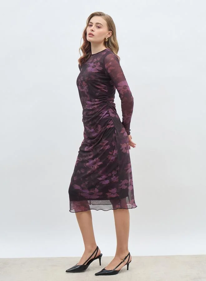 Styli Floral Mesh Dress