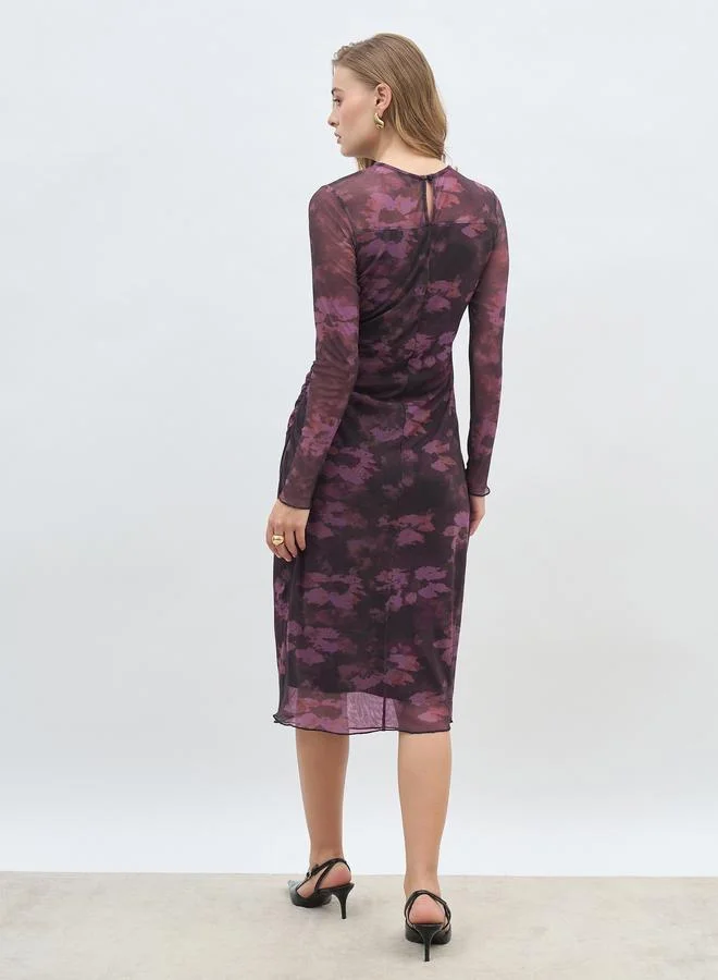 Styli Floral Mesh Dress
