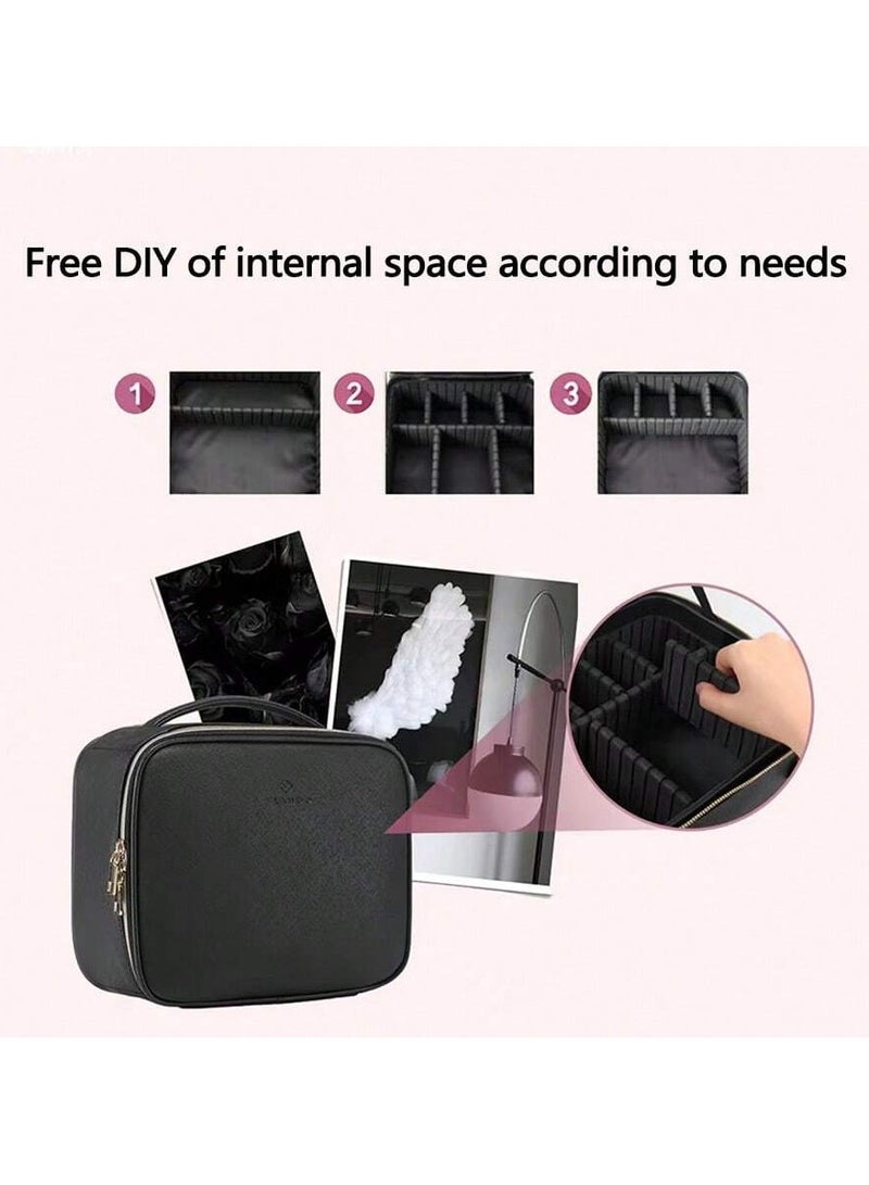 SNW Makeup Bag with LED Mirror and Cosmetic Organizer, Stylish Design, Portable and Perfect for Travel, Adjustable LED Mirror with Strong Light and Three Different Modes, Large Capacity and Detachable, Luxury Design.  - Image 3