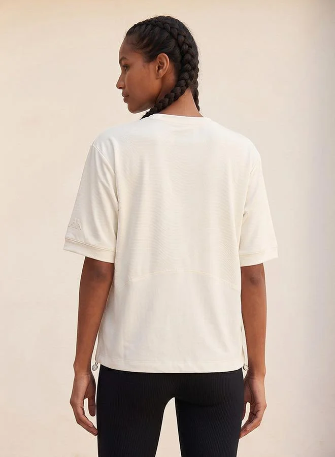 Kappa WHITE Kappa Textured 4-Way Stretch T-shirt for Women | Best Price UAE