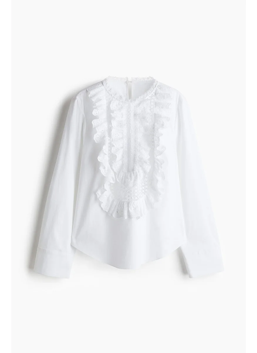 اتش اند ام Ruffled Cotton Blouse