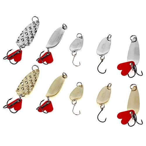 OriGlam 10pcs Metal Spoons Lures Kit With Hook Tackle Box, Hard Fishing Lures, Sequin Baits for Trout, Panfish, Bass - Image 3
