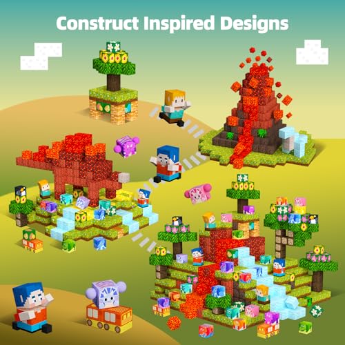 GobiDex Magnetic Building Blocks Dinosaur Theme Kid Toys for 3 Years Old Boys Girls STEM Building Gifts for Kids Magnets Sensory Game for Toddler 48PCS - Image 5