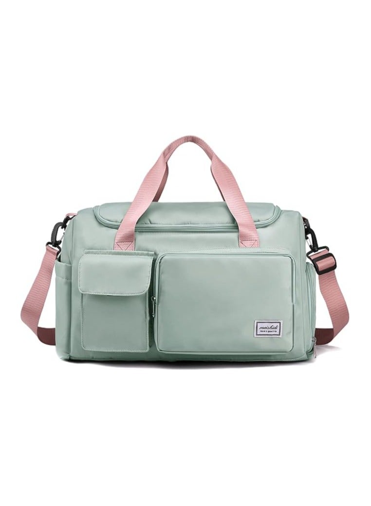 Gym Bag for Women, Waterproof Travel Duffel Bag Carry On Weekender Bag with Shoe Compartment & Wet Pocket, Gym Tote Bag for Travel, Workout, Sport, Green,, Gym Bags  - Image 3