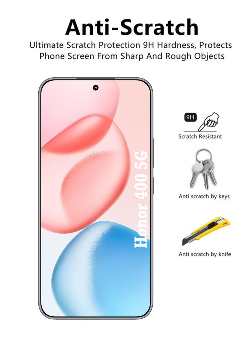 ولديك واقي شاشة لهاتف Honor 400 5G | زجاج مقسّى متوافق مع هاتف Honor 400 5G | واقي شاشة عالي الدقة بالكامل، زجاج مقسّى مضاد للخدش، تغطية كاملة من الحافة إلى الحافة مع طقم تركيب سهل - أسود - Image 3