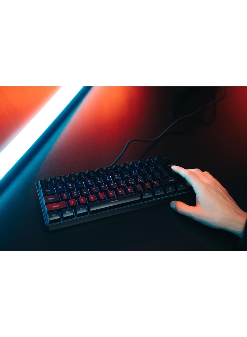 SureFire Kingpin X1 60% Gaming Keyboard US English, Gaming Multimedia Keyboard Small & Mobile, RGB Keyboard with Lighting, 25 Anti-Ghosting Keys, American Layout QWERTY - Image 2