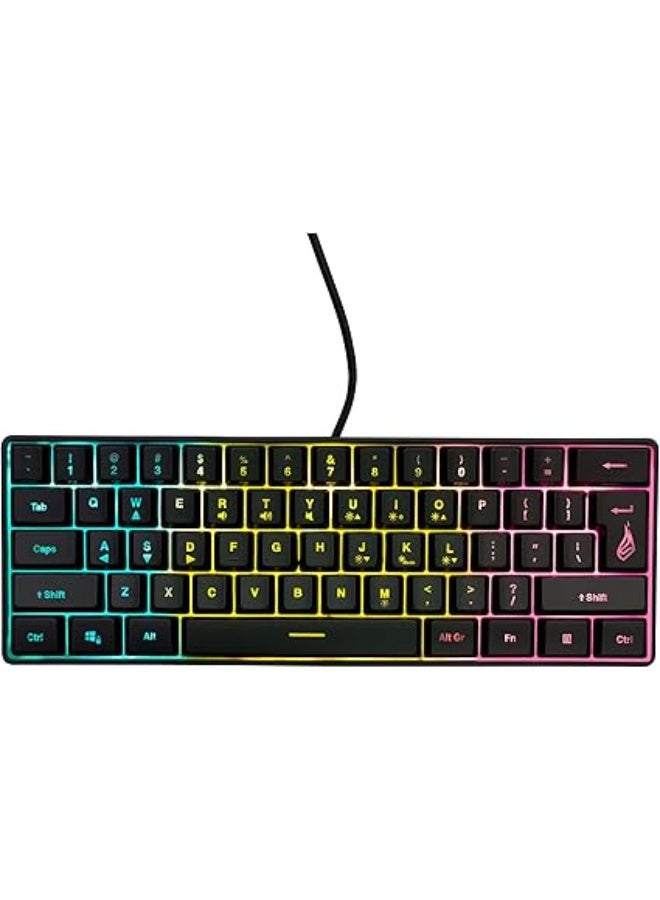 SureFire Kingpin X1 60% Gaming Keyboard US English, Gaming Multimedia Keyboard Small & Mobile, RGB Keyboard with Lighting, 25 Anti-Ghosting Keys, American Layout QWERTY - Image 1