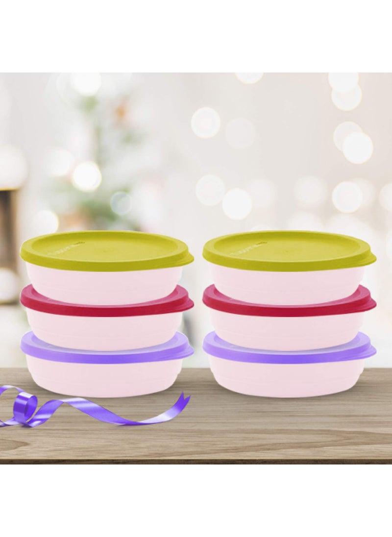 Tupperware Tupperware Plastic Storage Jar- 200 Ml, 6 Pieces, Multicolour - Multicolor  - Image 2