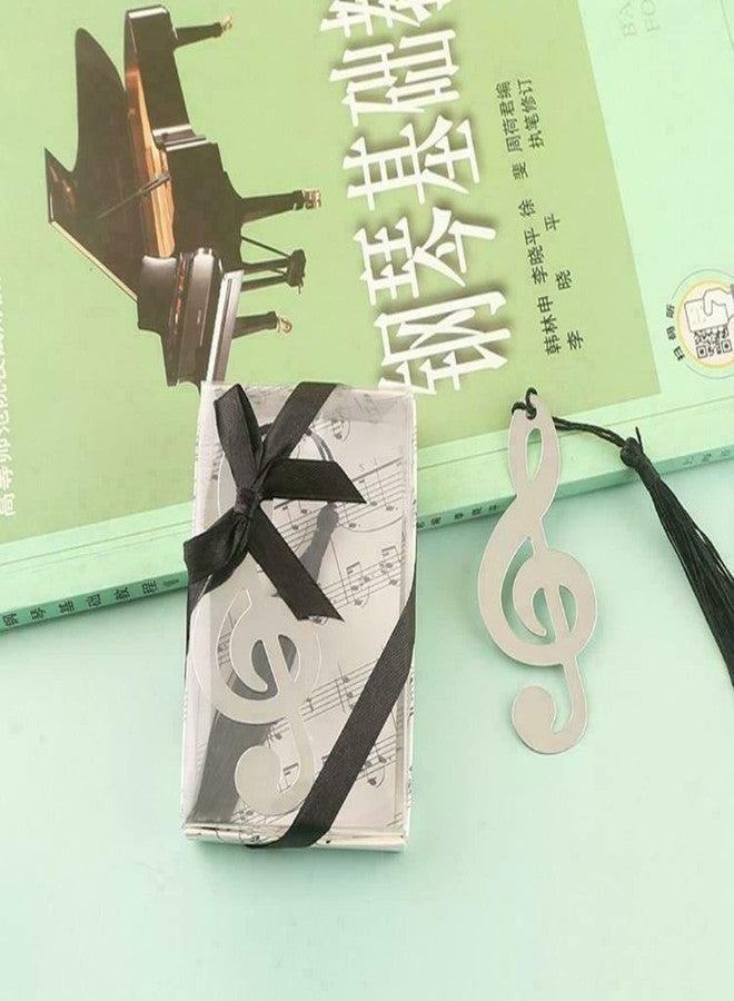 Cansybil 48 Pcs Metal Music Bookmark with Elegant Silk Tassel, Stainless Steel Bookmark, Skeleton Art Bookmarks, Gift for Guestbook Lovers (Silver) - Image 4