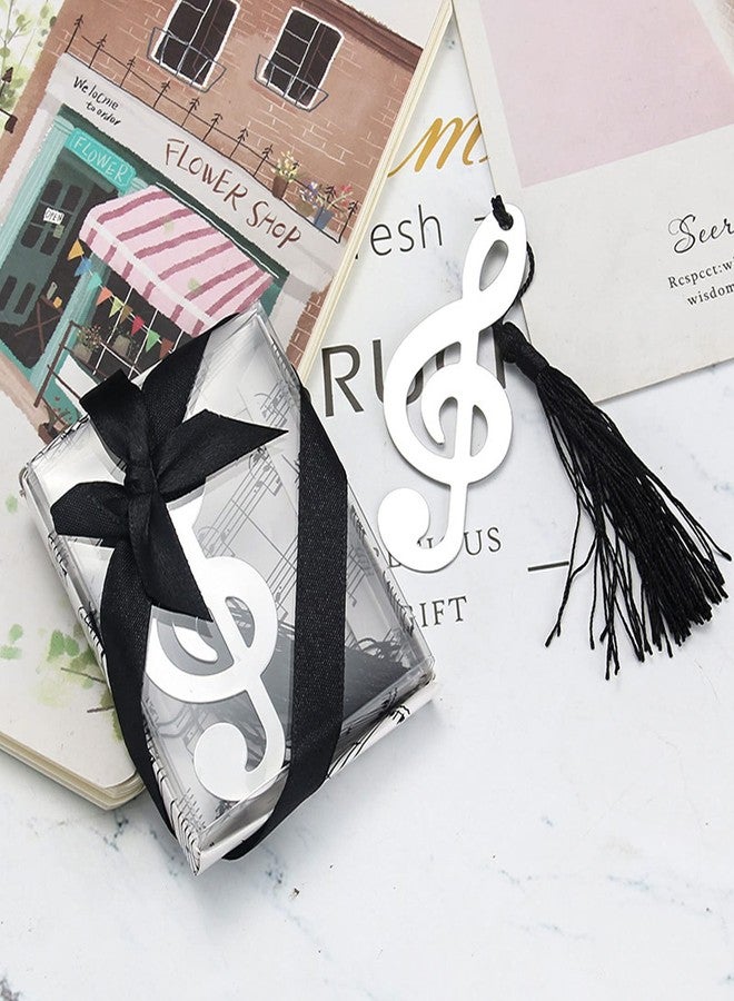 Cansybil 48 Pcs Metal Music Bookmark with Elegant Silk Tassel, Stainless Steel Bookmark, Skeleton Art Bookmarks, Gift for Guestbook Lovers (Silver) - Image 3